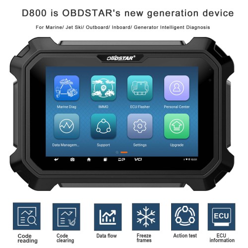 OBDSTAR D800 A+B+C+D Full Configuration Marine Diagnostic Scanner pour Jet Ski/ Outboard/ Inboard/ Generator