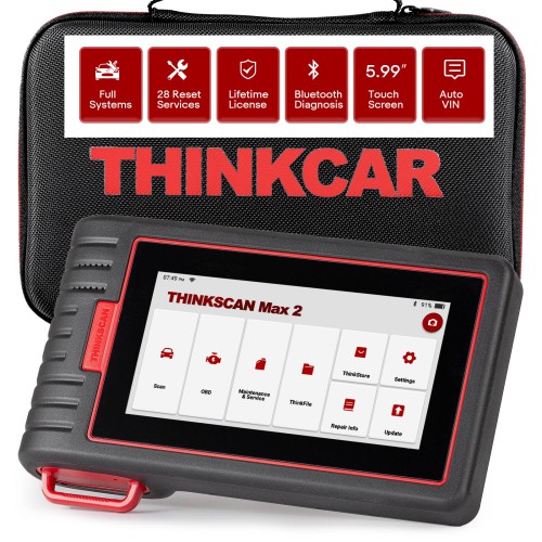 Français Thinkcar Thinkscan Max 2 OBD2 Automotivo Car Diagnostic Scanner Support CANFD Protocol pour GM ECU Coding 28 Reset Service
