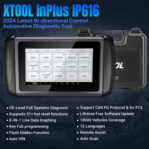 Français XTOOL InPlus IP616 OBD2 Car Automotive Diagnostic Scanner avec 31 Reset Service Auto Key Programmer Mise à jour Gratuite à vie